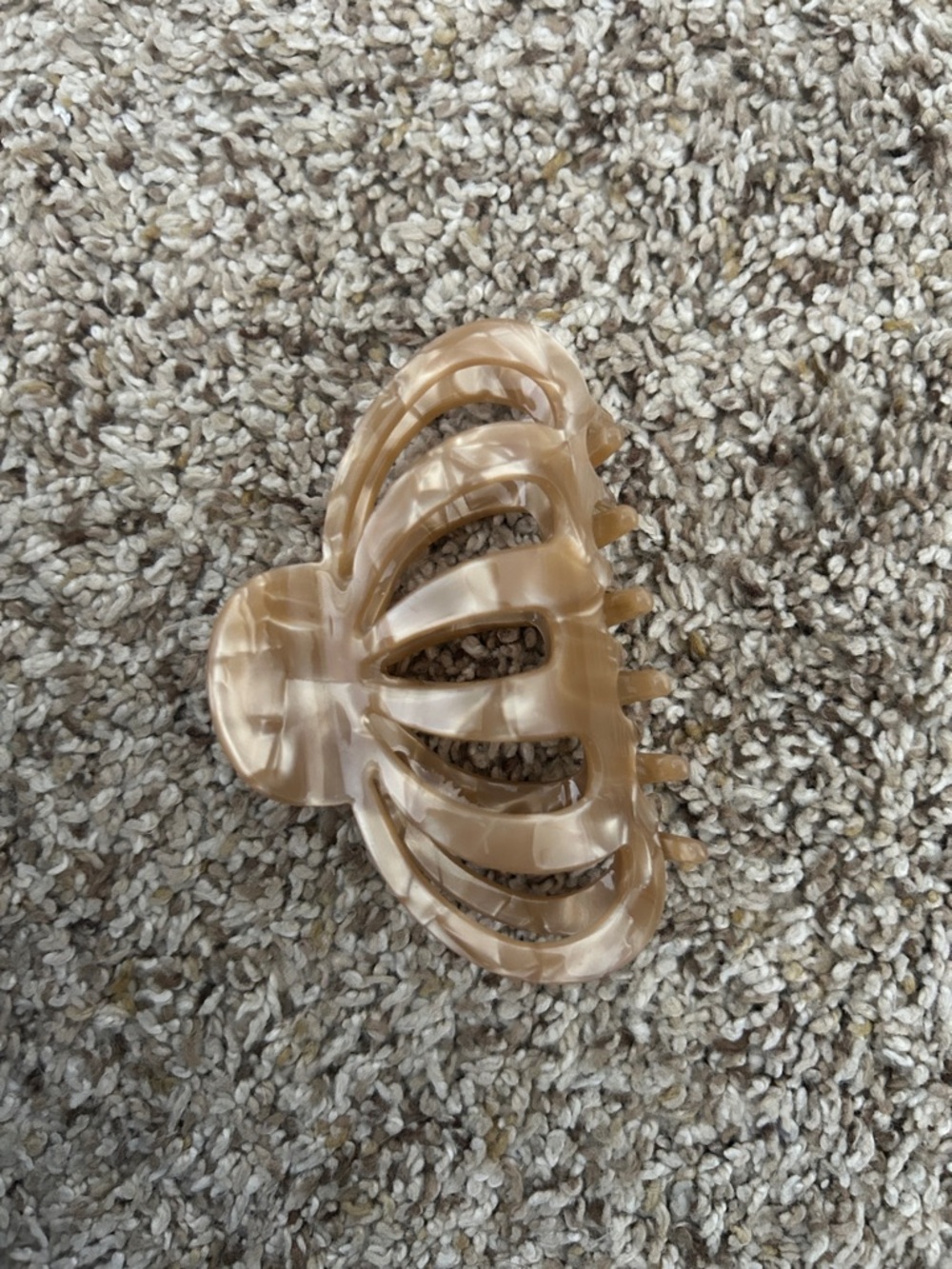 Women's Neutral Marble Hair Claw Clip - Beige